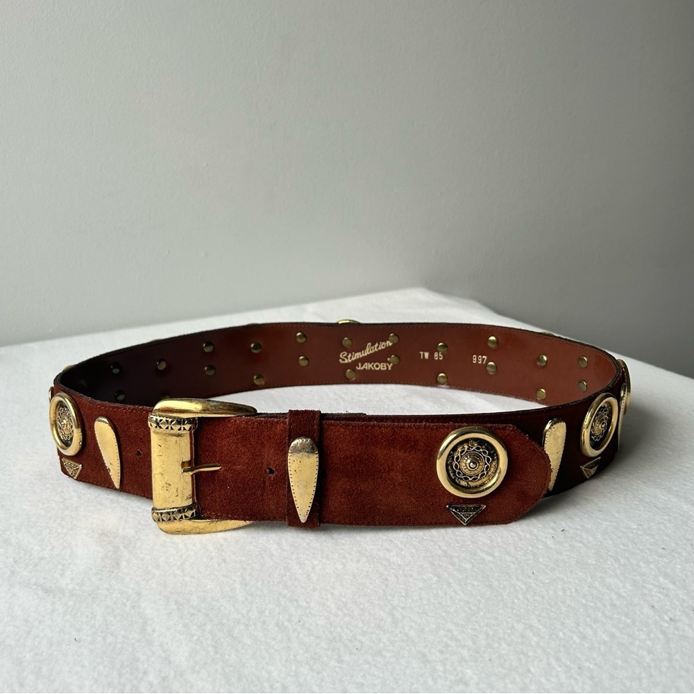Vintage Jakoby Leather Studded Belt – Statement Piece - Picture 3 of 4